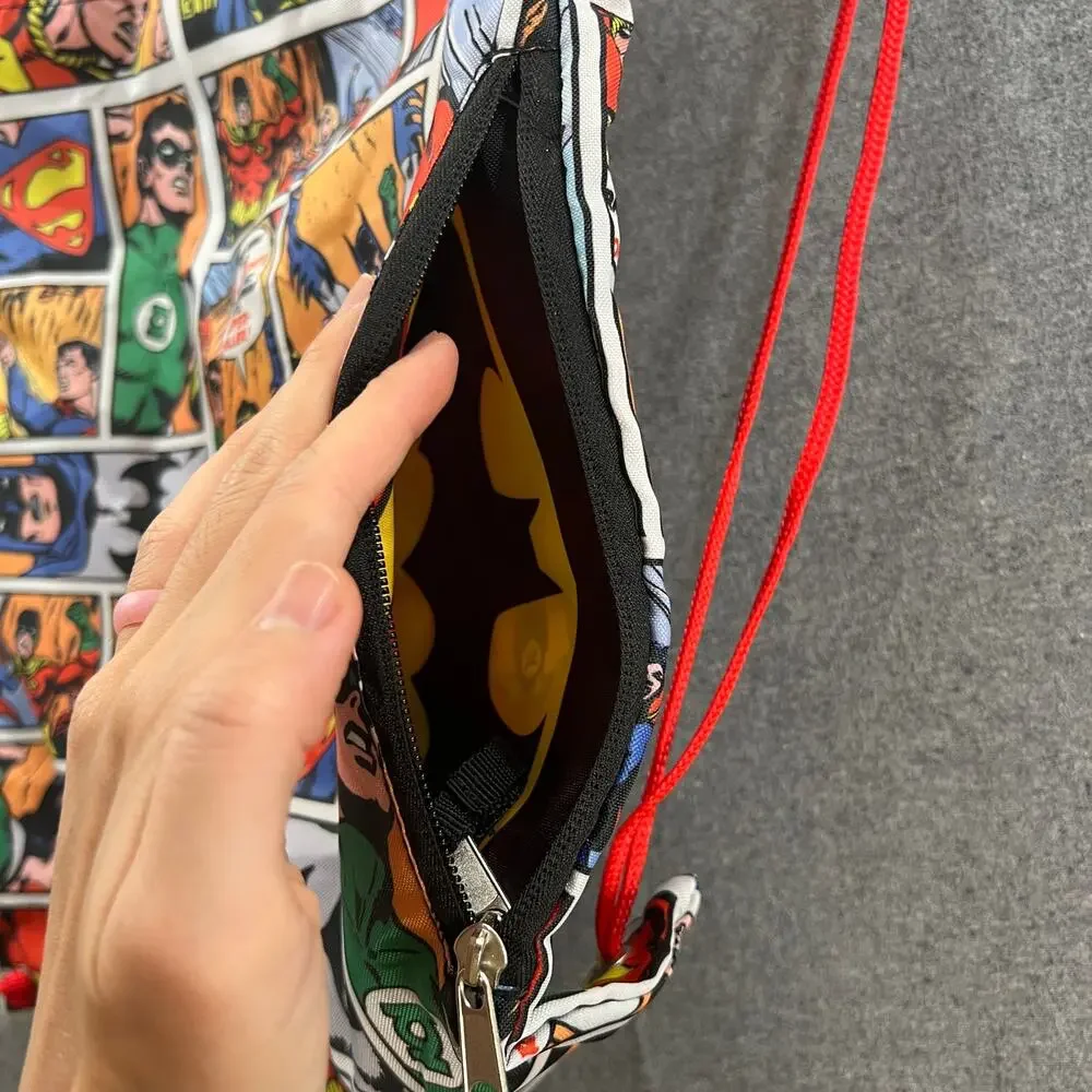 DC Comics Pull String Bag Backpack Multi Color